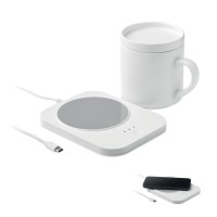 Wireless charger mug warmer set