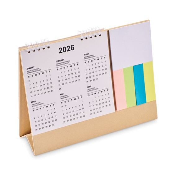 Desk calendar with memo pad