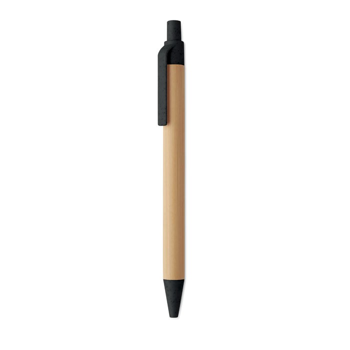 Push button ball pen in bamboo
