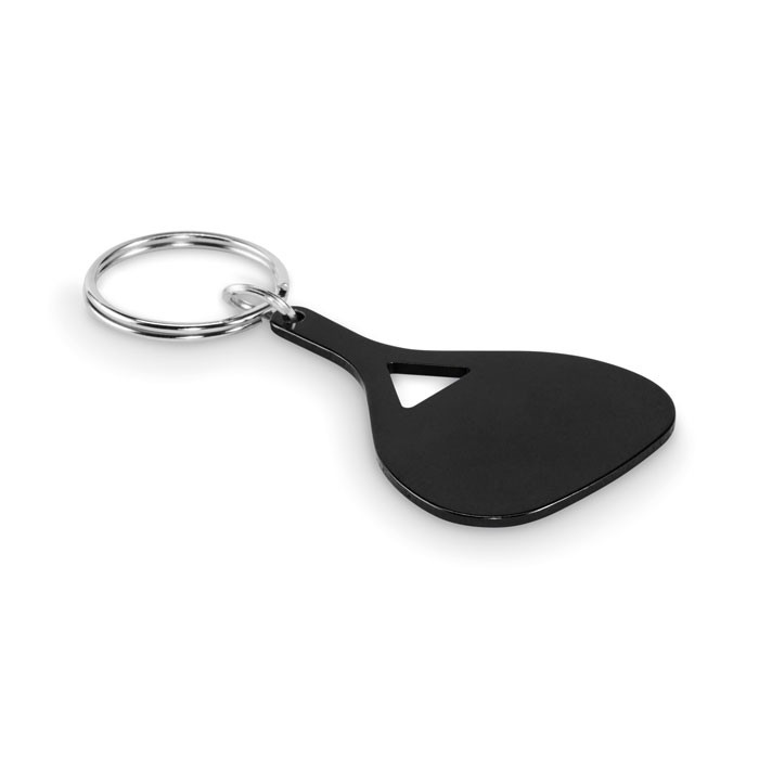 Paddle shape aluminium keyring