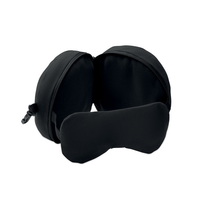 Travel pillow with eye mask